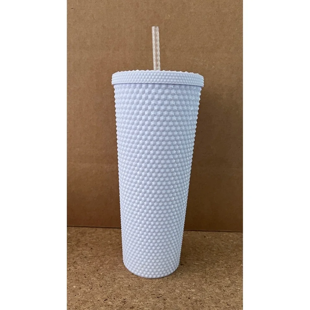 Starbucks Studded Tumbler 24oz White Mint Green Excellent‎ Matte Venti Cold Cup